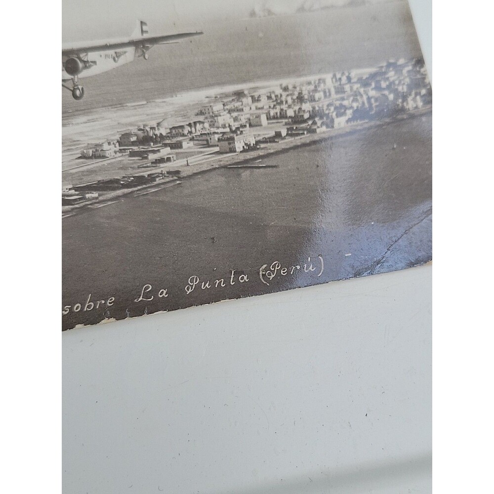 RPPC Airplane Plane 1924 Postcard Antique Peru Trimotor La Punta - Picture 5 of 12